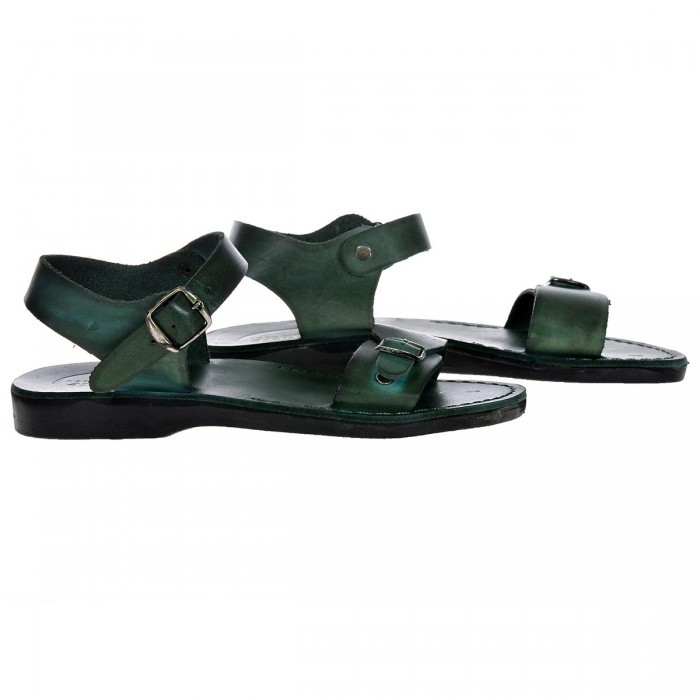 Sandale Romane Unisex din piele naturala Verde - Arko