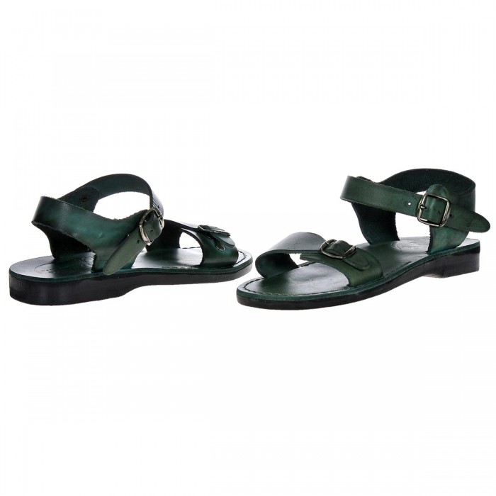 Sandale Romane Unisex din piele naturala Verde - Arko