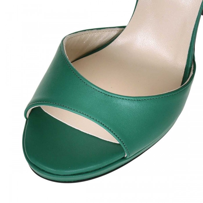 Sandale Dama Piele Naturala Verde si Imprimeu - Cod N154