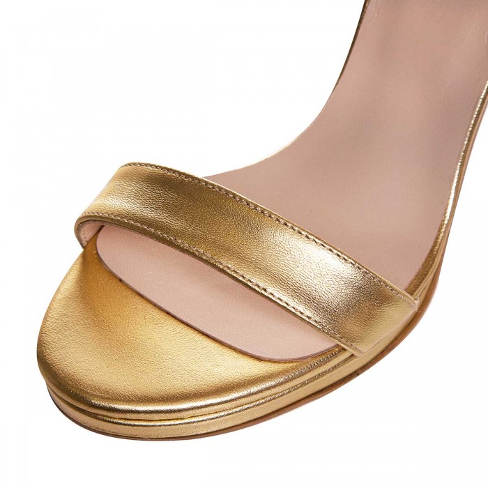 Sandale de Dama din Piele Naturala Aurie - Cod N161