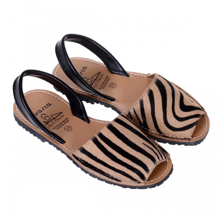 Sandale AVARCA Piele Naturala de Ponei - Zebra Print