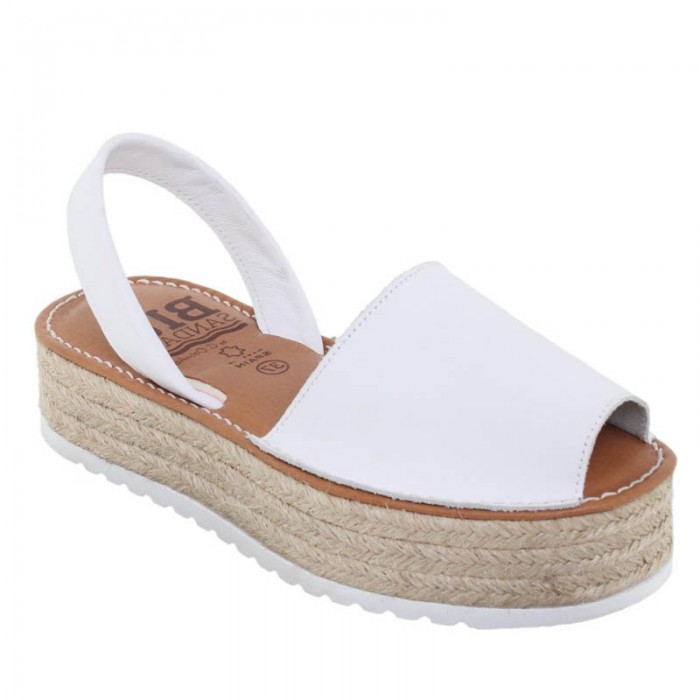 Sandale AVARCA Flatform Piele Alba - Safa