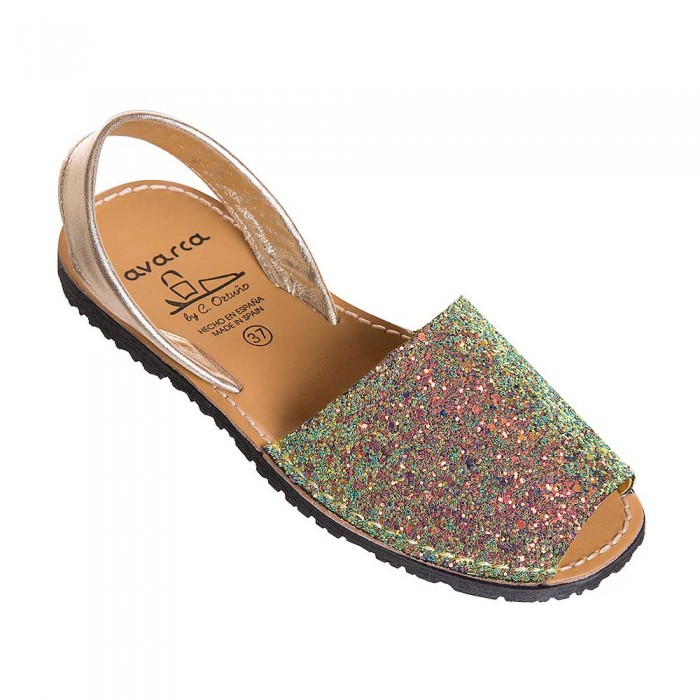 Sandale AVARCA din Piele Naturala si Glitter Rainbow
