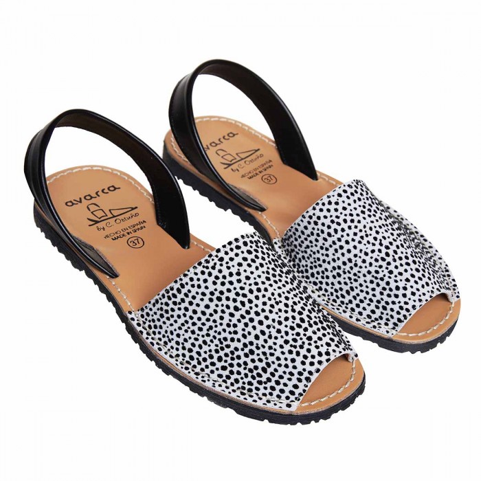 Sandale AVARCA Piele Alb-Negru - Asma