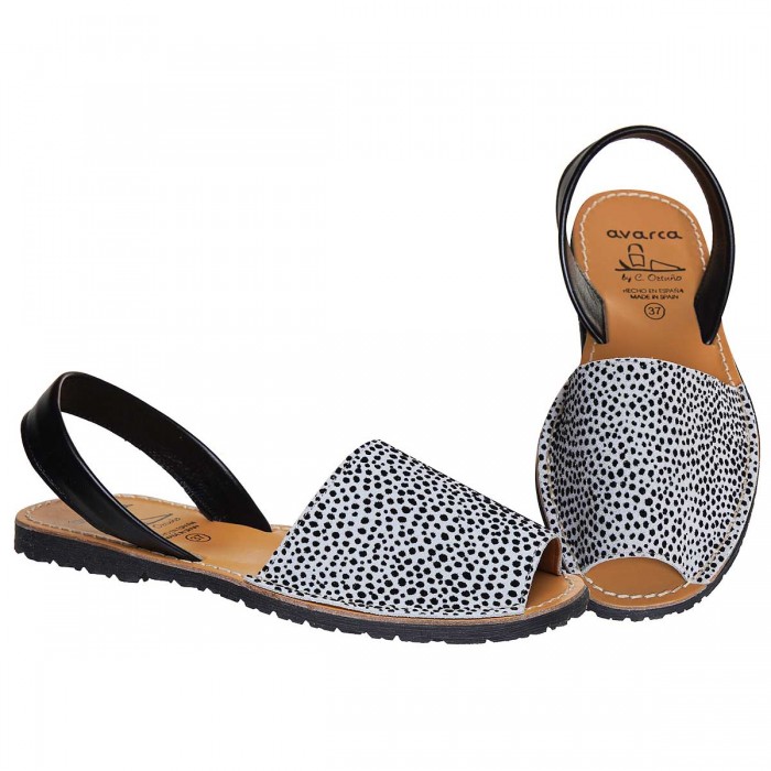 Sandale AVARCA Piele Alb-Negru - Asma