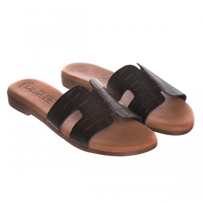 Papuci dama Negri talpa joasa Piele Naturala - Vian