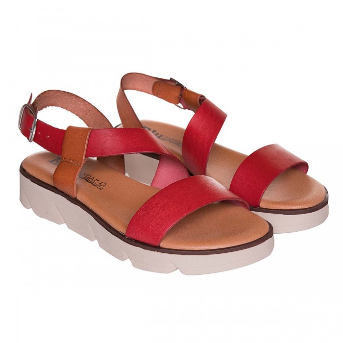 Sandale dama joase din Piele Naturala Rosie - Sasha