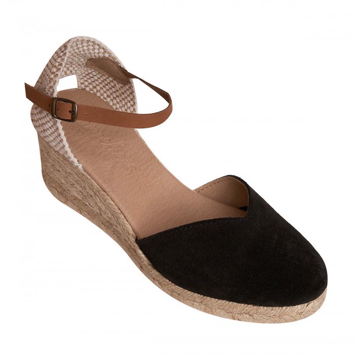 Sandale talpa ortopedica Piele Intoarsa Neagra - Kisa