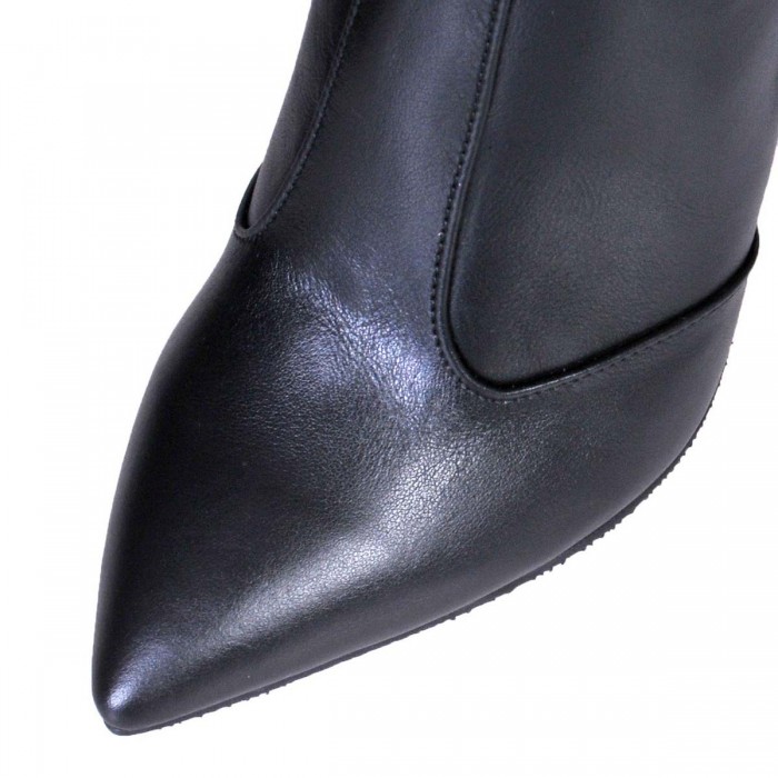 Cizme Stiletto din Piele Neagra si Imprimeu - Cod C237