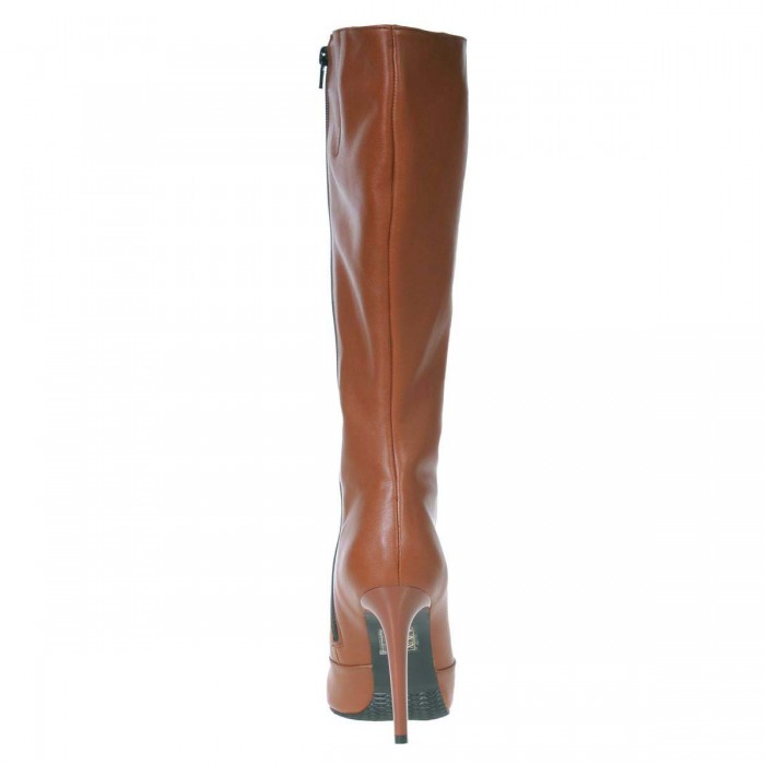 Cizme Stiletto din Piele Naturala Maro Deschis - Cod C239