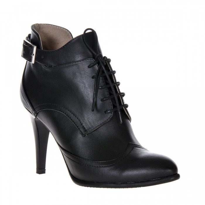 Botine Elegante din Piele Naturala Neagra - Cod B140