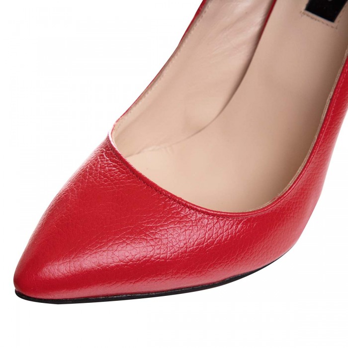 Pantofi Dama Stiletto Rosii din Piele Naturala - Cod S688