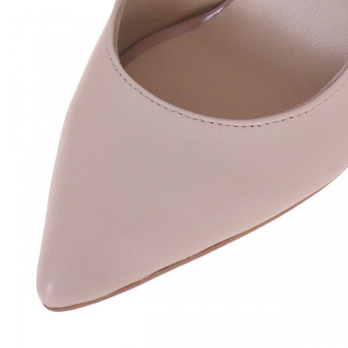 Pantofi Dama Stiletto Piele Naturala Nude - Cod S173