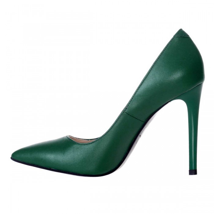 Pantofi Stiletto Piele Naturala Verde - Cod S732